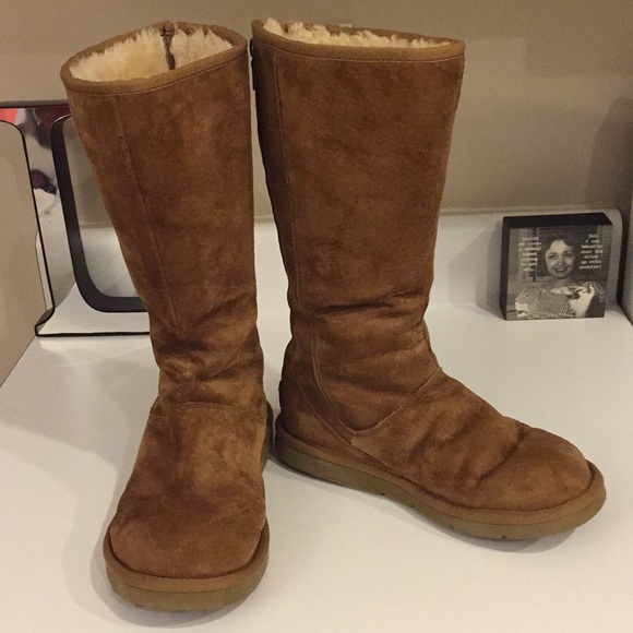 UGG Shoes - UGG Knightsbridge tan tall zipper boots, Size 7